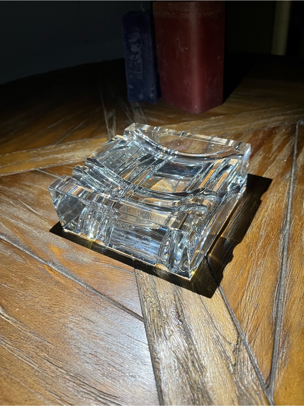 Baccarat Clear Crystal Square Ashtray